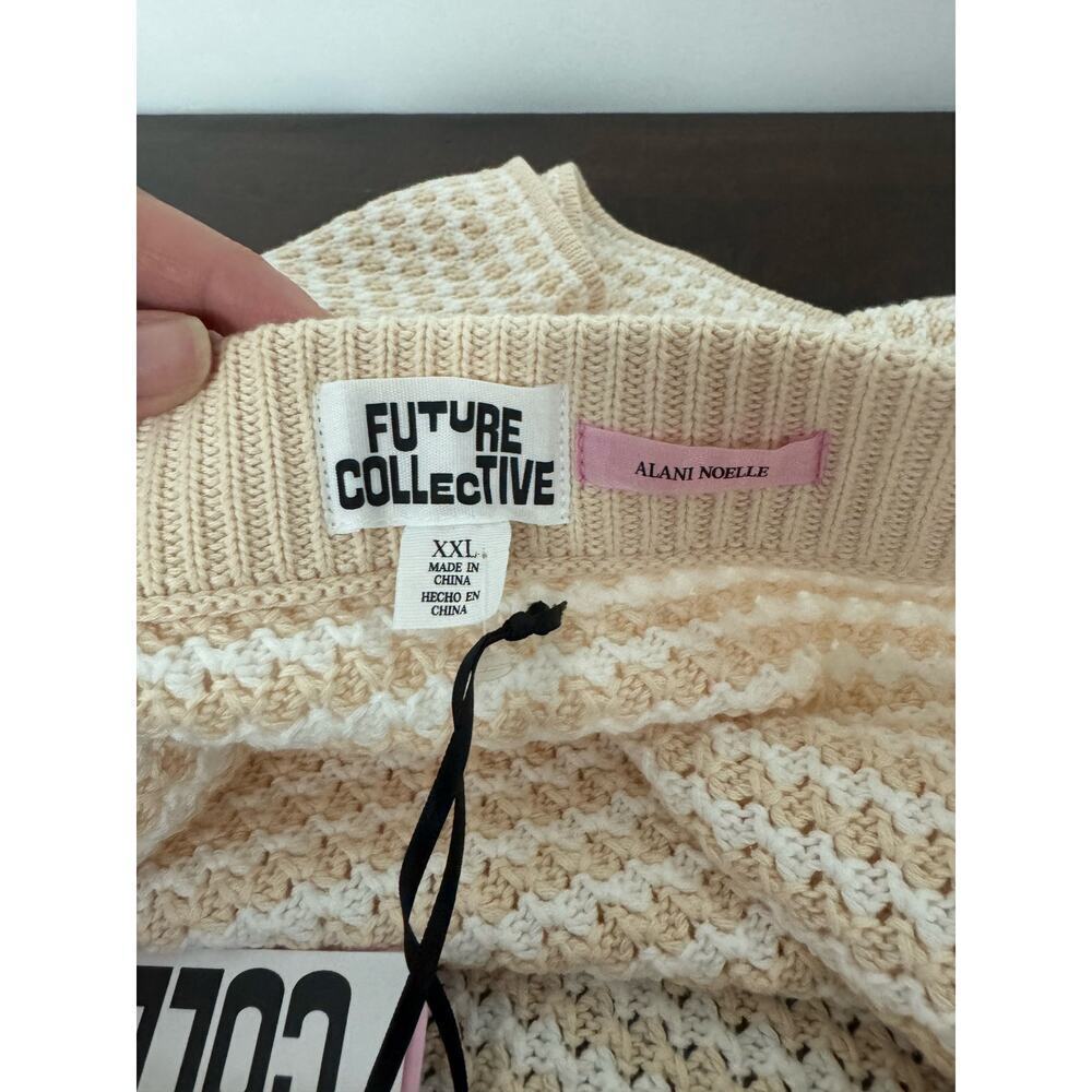Future Collective Collab Cream/White Crochet Mini Skirt Checkered XXL, NWT - Picture 6 of 12